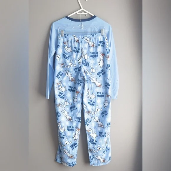 Briefly Stated Disney Frozen Movie Womens‎ Pajamas Sz S Fleece Olaf Elsa Anna - Picture 3 of 10